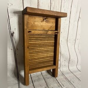 Vintage Wooden Washboard Wall Shelf Rustic Farmhouse Decor Primitive Storage